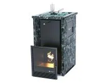 печь для бани изистим сочи м2 premium в трехстор. кожухе из пироксенита бок.вход справа открыт. верх