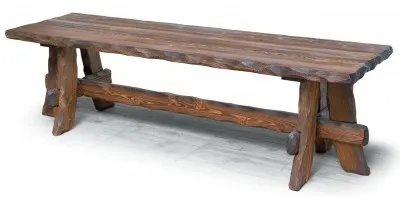 лавка №13 160х60х45 см массив сосны старение, палисандр, ирб