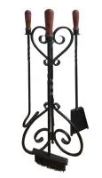 набор для камина 3 предмета с деревянной ручкой (совок,кочерга,метла) банный эксперт