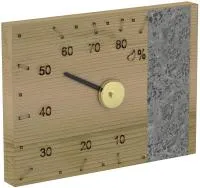 гигрометр sawo 170-нrd, прямоугольный со вставкой из камня, кедр, 230*120 мм